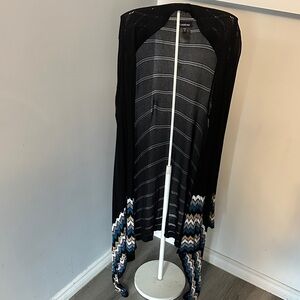Bebe Black and White Mesh Cardigan